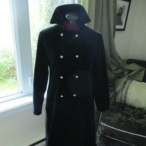 SALE!!!VINTAGE 1970s Lou Ritchie Black Velvet Long Coat, EUC, Modern Medium